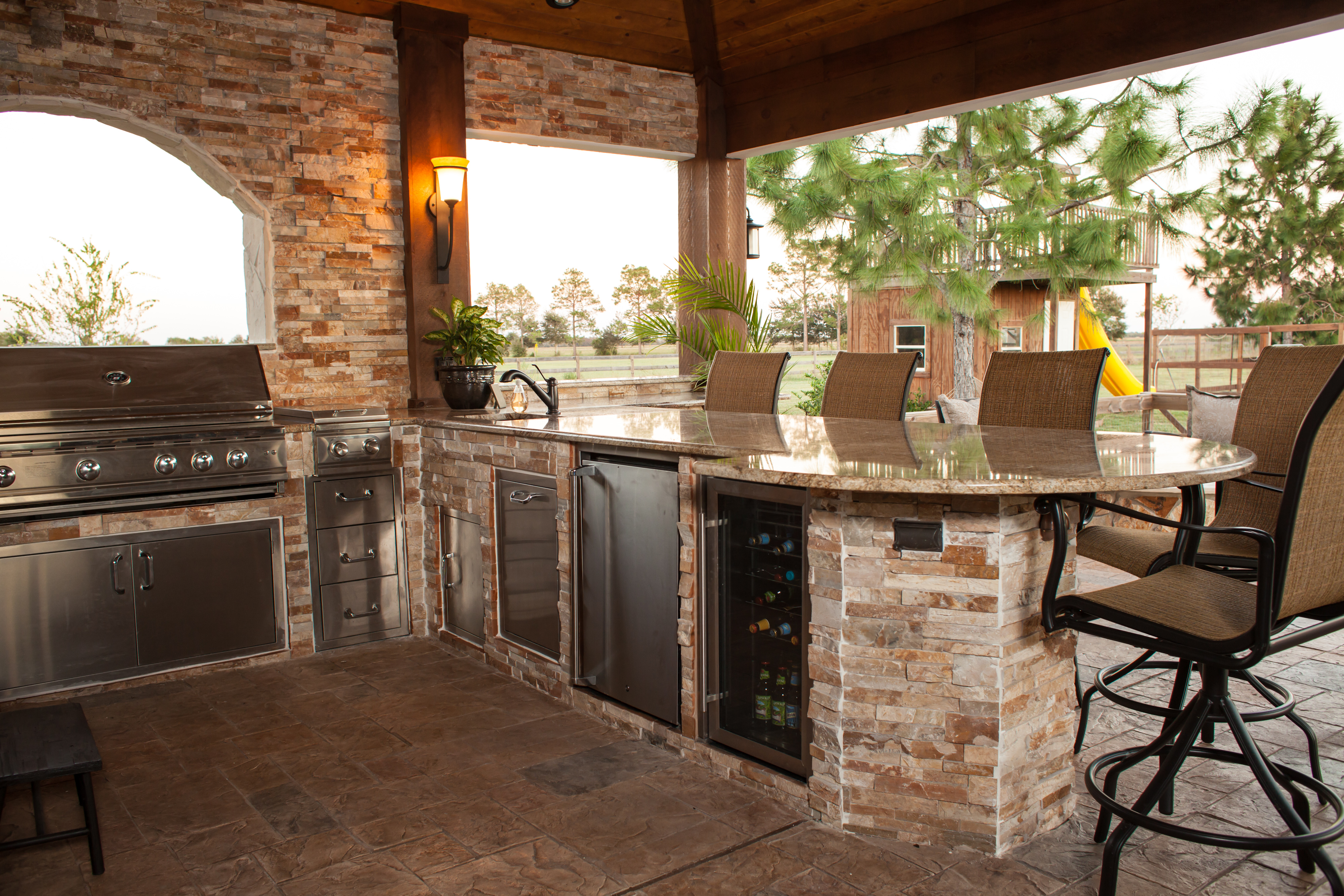 the outdoor kitchen design