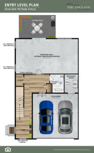 end unit with side entry - entry level floorplan for the enclave at longwood preserve townhomes