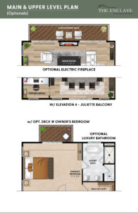 main and upper level plan optional featured for The Enclave at Longwood Preserve Floorplans