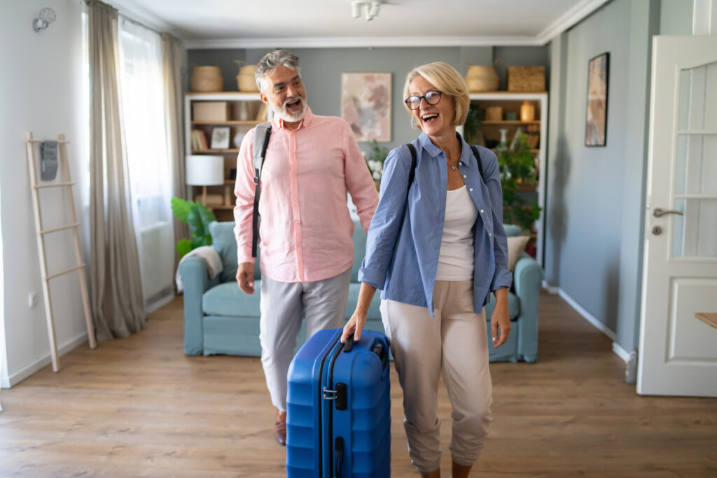 senior couple active adults travelling