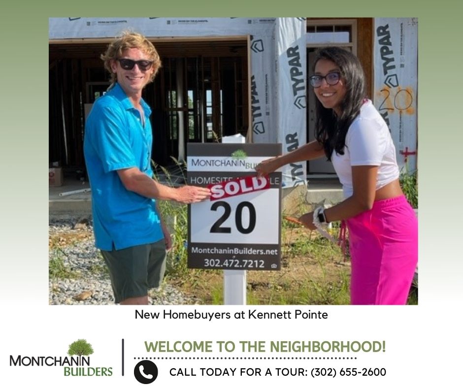 kennett pointe homebuyers in front of lot
