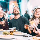 philly suburbs group eating at restaurant