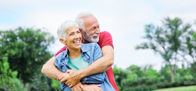 older couple hugging