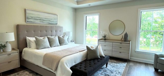 primary bedroom in new construction townhome